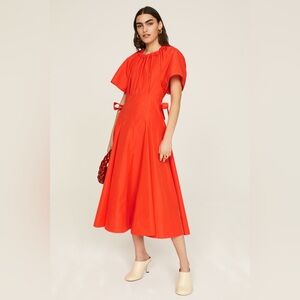 3.1 Phillip Lim Ladybug Poplin Red Midi Dress Size 6